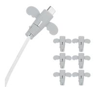 sourcing map 24Pcs Charger Cable Protector, Silicone Flexible Cute Wing Cable Cover Saver, Wire Cord Organizer Wrap Accessories for Cell Phone Headphone Earphone USB with Charging Cable Ends, Gray