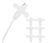 sourcing map 24Pcs Charger Cable Protector, Silicone Flexible Cute Wing Cable Saver, Wire Cord Organizer Wrap Accessories for Cell Phone Headphone Earphone USB with Charging Cable Ends, White