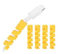sourcing map 24Pcs Charger Cable Protector, Silicone Flexible Spiral Cable Saver, Wire Cord Organizer Wrap Accessories for Cell Phone Headphone Laptop Earphone Mouse, Yellow