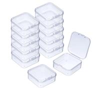 sourcing map 24Pcs Clear Small Plastic Beads Storage Containers with Lids, Square Anti-Oxidation Jewelry Storage Boxes for Small Items Craft, Beads, Ear Studs, Necklaces(1.8×1.77×0.79In)
