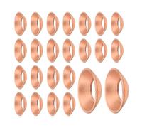 sourcing map 24Pcs Copper Flare Gasket, Fit for 1/4" Tube Size, 45 Degree Copper Flare Fitting for Air Conditioner Refrigeration Accessories