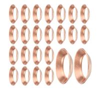 sourcing map 24Pcs Copper Flare Gasket, Fit for 3/8" Tube Size, 45 Degree Copper Flare Fitting for Air Conditioner Refrigeration Accessories