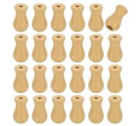 sourcing map 24Pcs Cord Knobs, Wood Cord Tassel Drops Pull End Pendant Hanging Ball Pulls for Window Blinds Shade Curtain Craft, Yellow Cylinder
