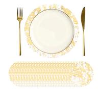 sourcing map 24Pcs Disposable Round Placemats, 10cm Chargers Place Mats Metallic Thin Mesh Table Mates Pressed Foil Table Doilies for Dining Table Wedding Birthday Party Home Decor, Gold