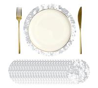sourcing map 24Pcs Disposable Round Placemats, 10cm Chargers Place Mats Metallic Thin Mesh Table Mates Pressed Foil Table Doilies for Dining Table Wedding Birthday Party Home Decor, Silver