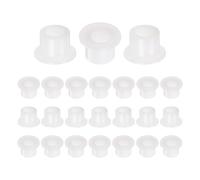 sourcing map 24pcs Flanged Sleeve Bearings Plastic Bushings ID 6.1mm x OD 9.9mm x Length 8.3mm Nylon Bushings, White