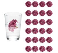 sourcing map 24Pcs Floating Flowers for Centerpieces, Red Bean Paste Hydrangea Silk Faux Flower Heads for Floating Candles Vases Filler Party Home Table Wedding Centerpieces Decoration