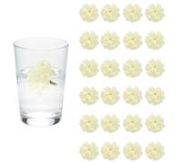 sourcing map 24Pcs Floating Flowers for Centerpieces, White Hydrangea Silk Faux Flower Heads for Floating Candles Vases Filler Party Home Table Wedding Centerpieces Decoration