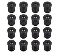 sourcing map 24Pcs Inserts for Round Tubes with M6 Thread, for 19mm/0.75" OD Round Tube, Round Black Plastic Plug Caster Insert Chair End Caps Furniture Leg Plug