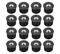sourcing map 24Pcs Inserts for Round Tubes with M8 Thread, for 25mm/0.98" OD Round Tube, Round Black Plastic Furniture Leg Plug Caster Insert Chair End Caps