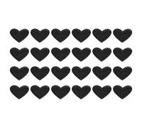sourcing map 24Pcs Iron on Heart Patches, Sew on Small Heart Embroidered Patches, Decorative Repair Patch Applique for DIY Crafts Backpacks Bags Hats Clothes, 25mm Black