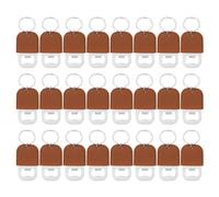 sourcing map 24Pcs Leather Bottle Opener, 10.6x4.5cm Stainless Steel Flat Beer Bottle Opener Keychain Soda Bottle Opener Key Chain Sublimation for Gift, Vermilion