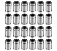sourcing map 24pcs LM8UU Linear Ball Bearings, 8mm Bore 15mm OD 24mm Long Linear Bearing for CNC, 3D Printer