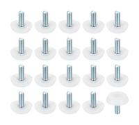 sourcing map 24Pcs M6 Thread Furniture Feet Levelers, 23x15mm Adjustable Leveling Table Feet, Screw on Furniture Glide Leveling for Chair Stool Legs, White