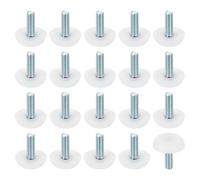 sourcing map 24Pcs M6 Thread Furniture Feet Levelers, 23x18mm Adjustable Leveling Table Feet, Screw on Furniture Glide Leveling for Chair Stool Legs, White