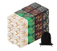 sourcing map 24Pcs Magic Dice Counters, Acrylic D6 Life Token Dice Set for Standard Cards Gaming, White Marble, Black Marble, Red Black, Green Black