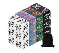 sourcing map 24Pcs Magic Dice Counters, Acrylic D6 Life Token Dice Set with Pouch for Standard Cards Gaming Accessories, White, Black, Green & Purple, Blue & Purple