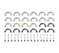 sourcing map 24Pcs Metal D-Ring Connector Buckles, Alloy Arch Bridge D-Ring Buckles Chain Strap Connector with Screws for Leather Crafts (Grey/Black/Light Gold, 0.9 x 0.2 Inch)