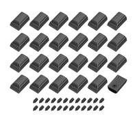 sourcing map 24Pcs Metal Zipper Stoppers, Rectangle Pull Top Ends Tail Clip Replacement with Screw for Purse Luggage Crafts DIY and Repair, Metallic Black