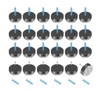 sourcing map 24Pcs Nail-on Felt Furniture Pads, Round Felt Pads Furniture Sliders Floor Protectors for Wooden Furniture Table Sofa Chair Leg (24mm, Black)