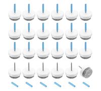 sourcing map 24Pcs Nail-on Felt Furniture Pads, Round Felt Pads Furniture Sliders Floor Protectors for Wooden Furniture Table Sofa Chair Leg (20mm, White)