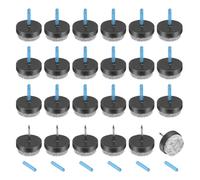 sourcing map 24Pcs Nail-on Felt Furniture Pads, Round Felt Pads Furniture Sliders Floor Protectors for Wooden Furniture Table Sofa Chair Leg (22mm, Black)