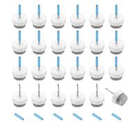 sourcing map 24Pcs Nail-on Felt Furniture Pads, Round Felt Pads Furniture Sliders Floor Protectors for Wooden Furniture Table Sofa Chair Leg (14mm, White)