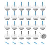 sourcing map 24Pcs Nail-on Felt Furniture Pads, Round Felt Pads Furniture Sliders Floor Protectors for Wooden Furniture Table Sofa Chair Leg (17mm, White)