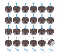 sourcing map 24Pcs Nail-on Felt Furniture Pads, Round Felt Pads Furniture Sliders Floor Protectors for Wooden Furniture Table Sofa Chair Leg (17mm, Brown)