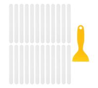 sourcing map 24pcs Non-Slip Bathtub Stickers, Anti Slip Shower Stickers Showers Treads Adhesive Decals with Scraper for Bath Tub Shower Stairs Ladders, White