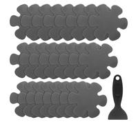 sourcing map 24pcs Non Slip Bathtub Stickers Bath Shower Floor 4" Anti-Slip Adhesive Sticker Tape Flower Style Decals with Scraper for Bathroom Kitchen Bathtub Treads Stairs, Gray