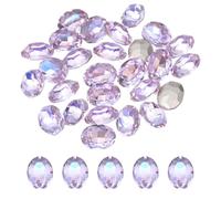 sourcing map 24Pcs Oval Pointed Back Rhinestone, 6 x 8mm Oval Faceted Glass Rhinestone Gems Pointed Back Faceted Glass Beads for Jewelry Making DIY Crafts Shoes Crystal, Moon Purple