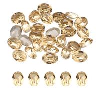 sourcing map 24Pcs Oval Pointed Back Rhinestone, 6 x 8mm Oval Faceted Glass Rhinestone Gems Pointed Back Faceted Glass Beads for Nail DIY Jewelry Making Crafts Shoes Crystal, Light Yellow