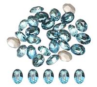 sourcing map 24Pcs Oval Pointed Back Rhinestone, 6 x 8mm Oval Faceted Glass Rhinestone Gems Pointed Back Faceted Glass Beads for Jewelry Making DIY Crafts Shoes Crystal, Dark Green