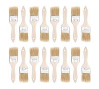 sourcing map 24Pcs Paint Brush 2" Width Natural Bristle Chip Painting Brushes Flat Art Brushes with Wood Handle for Wall, Cabinets, Fences