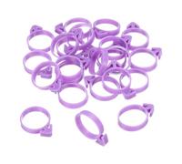 sourcing map 24pcs Pastry Bag Ties Icing Bag Ties Silicone Decoration Piping Bag Clips for Cupcakes Cookies Baking, Purple