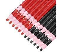 sourcing map 24PCS Peel-Off Grease Pencils, Color China Markers for Glass Metal Plastic Paper, Non-Sharpening Wax Pencils for Coloring Drawing Marking, Red & Black