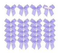 sourcing map 24Pcs Premade Mini Grosgrain Ribbon Bow 2" Self Adhesive Tape Satin Ribbon Bows for DIY Craft Gift Wrapping Wedding Birthday Party Decorations Purple