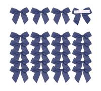 sourcing map 24Pcs Premade Mini Grosgrain Ribbon Bow 2" Self Adhesive Tape Satin Ribbon Bows for DIY Craft Gift Wrapping Wedding Birthday Party Decorations Navy Blue