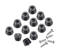 sourcing map 24pcs Rubber Feet Bumpers Buffer Non-Slip Rubber Feet Pad with 3mm Screws for Cutting Board, Cutting Board Feet, Cutting Board Rubber Feet (Black, 0.4"H x 0.6"D)