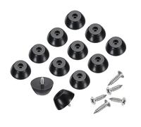 sourcing map 24pcs Rubber Feet Bumpers Buffer Non-Slip Rubber Feet Pad with 4mm Screws for Cutting Board, Cutting Board Feet Non-Slip, Cutting Board Rubber Feet (Black, 0.5"H x 1.2"D)