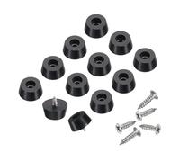 sourcing map 24pcs Rubber Feet Bumpers Buffer Non-Slip Rubber Feet Pad with 4mm Screws for Cutting Board, Cutting Board Feet Non-Slip, Cutting Board Rubber Feet (Black, 0.4"H x 0.9"D)