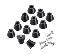 sourcing map 24pcs Rubber Feet Bumpers Buffer Non-Slip Rubber Feet Pad with 5mm Screws for Cutting Board, Cutting Board Feet Non-Slip, Cutting Board Rubber Feet (Black, 1"H x 1.2"D)