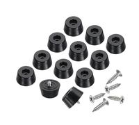 sourcing map 24pcs Rubber Feet Bumpers Buffer Non-Slip Rubber Feet Pad with 6mm Screws for Cutting Board, Cutting Board Feet Non-Slip, Cutting Board Rubber Feet (Black, 0.6"H x 1.2"D)