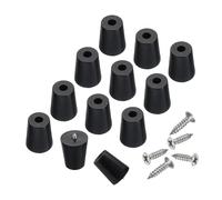 sourcing map 24pcs Rubber Feet Bumpers Buffer Non-Slip Rubber Feet Pad with 6mm Screws for Cutting Board, Cutting Board Feet Non-Slip, Cutting Board Rubber Feet (Black, 2"H x 1.7"D)