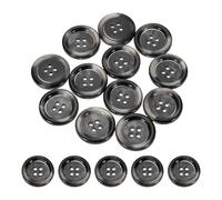 sourcing map 24pcs Sewing Button 23mm (0.91") 4 Holes Resin Round Buttons Craft Sewing Accessories for Clothing DIY Crafts Decoration, Black-Grey