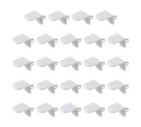 sourcing map 24pcs Shelf Support Peg 5mm/0.2" with Rubber Sleeve Steel Bracket Pegs with Pin Shelf Peg Shelf Clips for Furniture Bookcase Wardrobe Kitchen Cupboard, Silver Tone/White