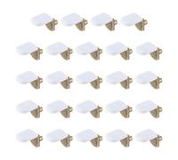 sourcing map 24pcs Shelf Support Peg 5mm/0.2" with Rubber Sleeve Steel Bracket Pegs with Pin Shelf Peg Shelf Clips for Furniture Bookcase Wardrobe Kitchen Cupboard, Bronze/White
