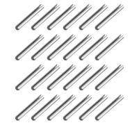 sourcing map 24Pcs Slotted Split Roll Pins 1/5 Inch(5mm) Dia. 1-4/5 Inch(45mm) Length Steel Spring Tension Expansion Dowels for Secure Fastening, Silver