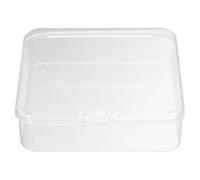 sourcing map 24pcs Small Plastic Beads Storage Containers Box 3.35" x 3.35" x 0.98" Bead Organizer Case Empty Storage Box with Hinged Lid for Small Items Beads Crafts Jewelry Hardware, Clear